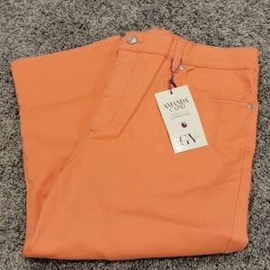 Gloria Vanderbilt Peach Amanda Capri Pants Size 14P NWT